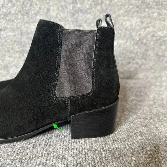 Steve Madden Ankle Boots Womens 7M Black Suede Pull On Classic Pointed Toe Shoes - Picture 3 of 16